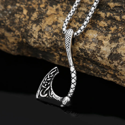 Viking Axe pendent with necklace for men