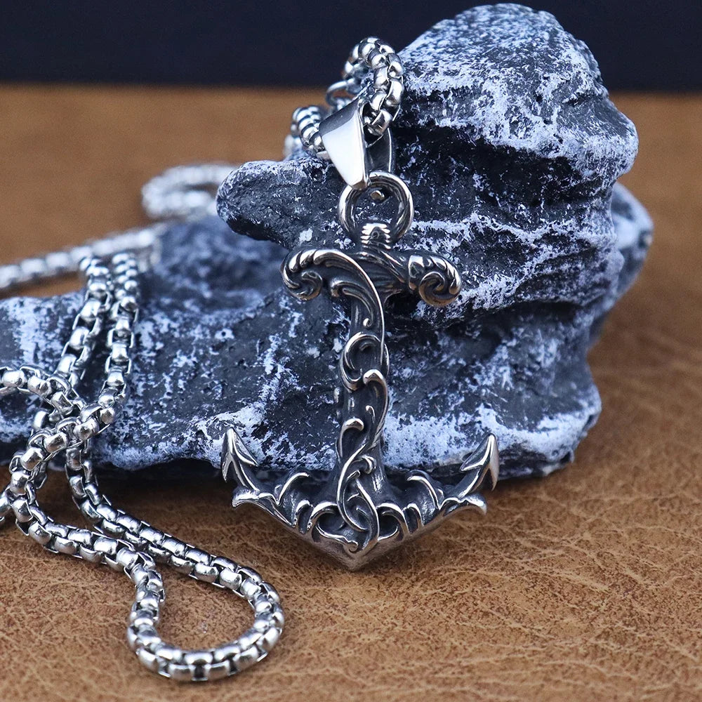 Viking Anchor pendent with necklace for men