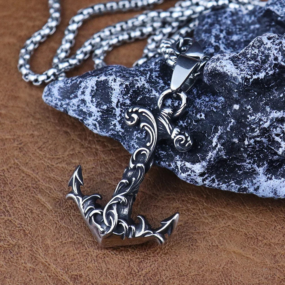 Viking Anchor pendent with necklace for men