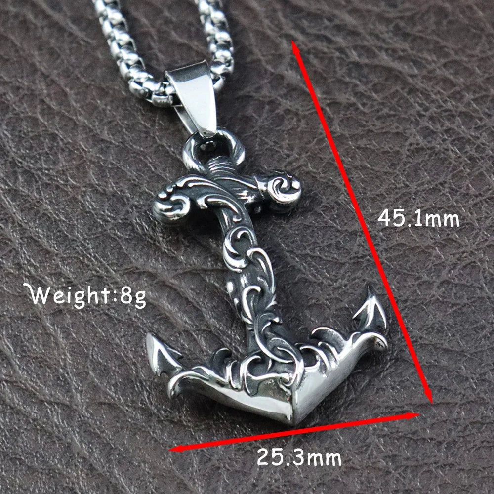 Viking Anchor pendent with necklace for men
