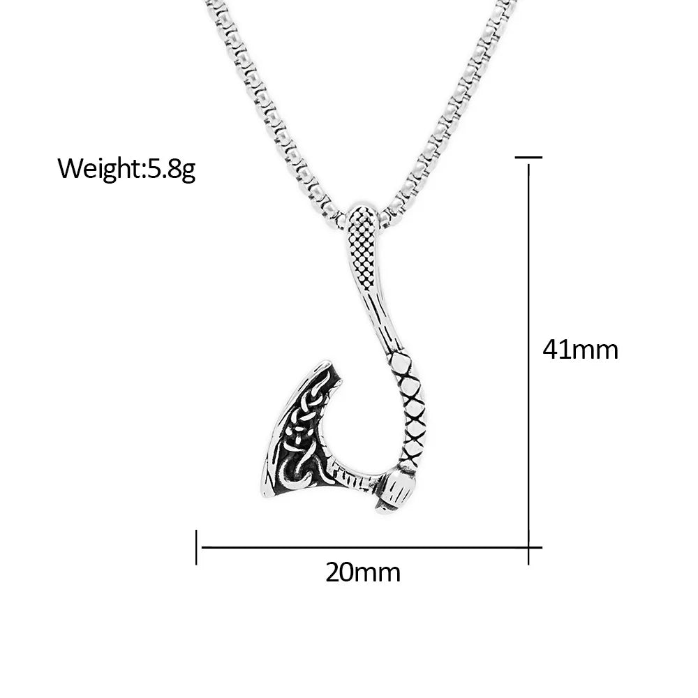 Viking Axe pendent with necklace for men