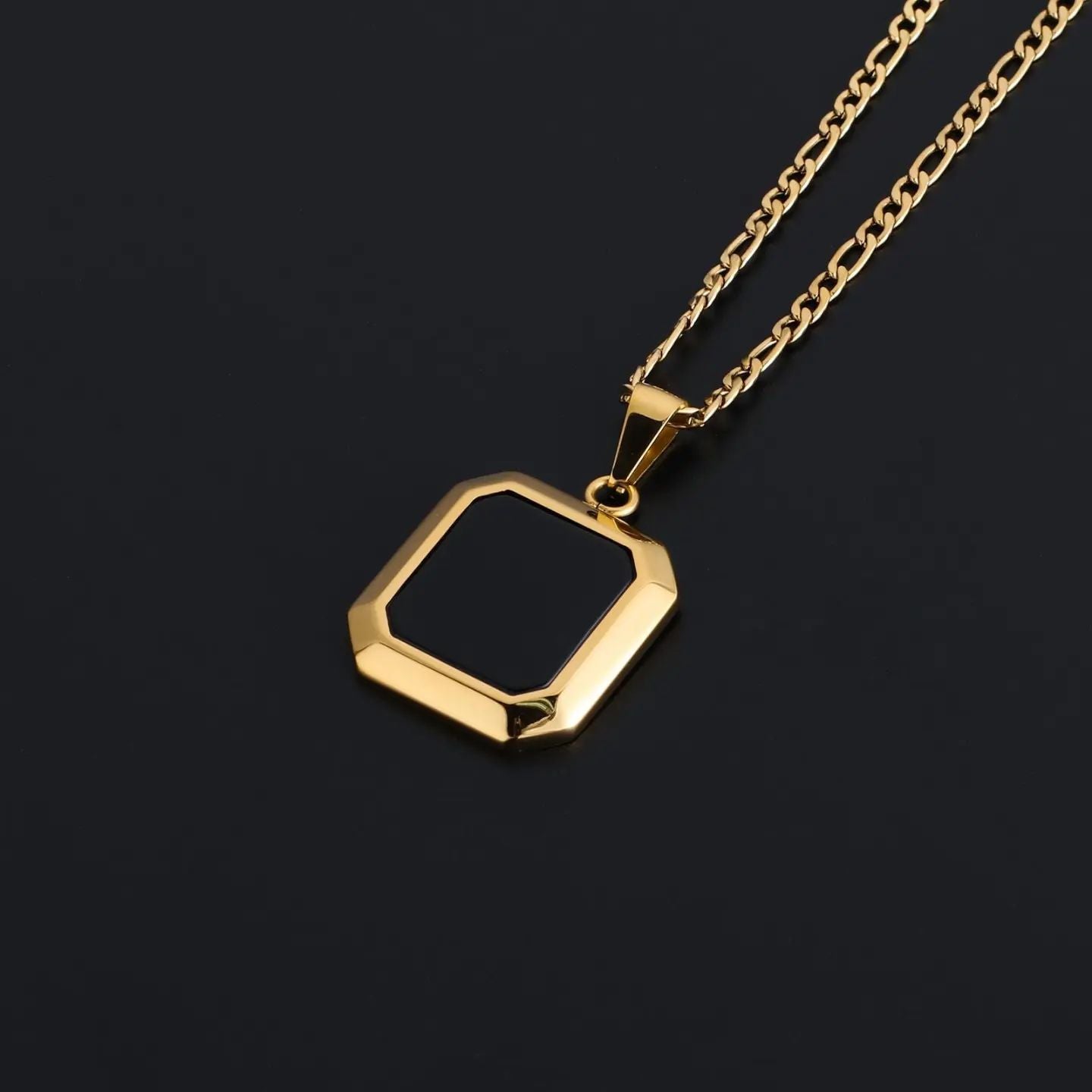 Men Necklace square pendent