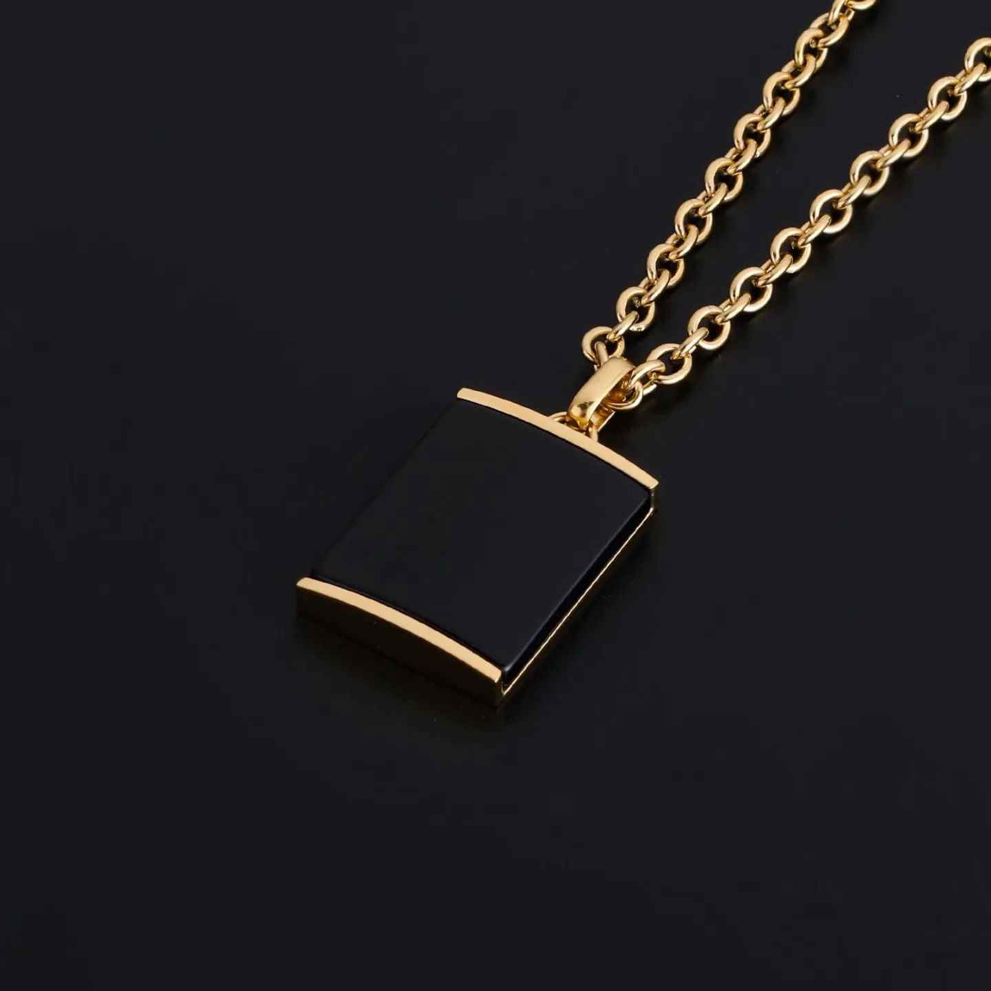 Men Necklace square pendent