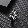 Black & Silver color Men Tungsten Carbide / Carbon fiber Ring 8mm
