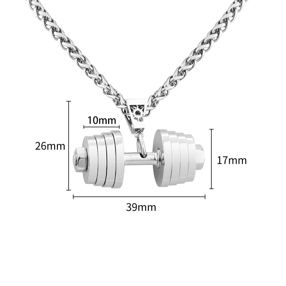 Dumbbells pendent (Adjustable) with necklace for men