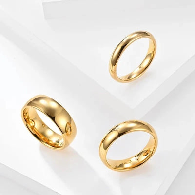 Couple Rings Tungsten Carbide Gold color