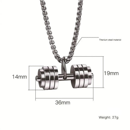 Dumbbells pendent with necklace for men