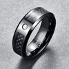 Black Carbon Tungsten Steel Engagement Ring
