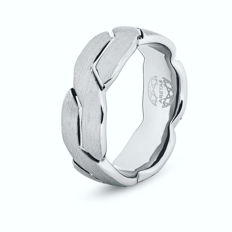 Men Tungsten Carbide Wedding Ring Silver Color.