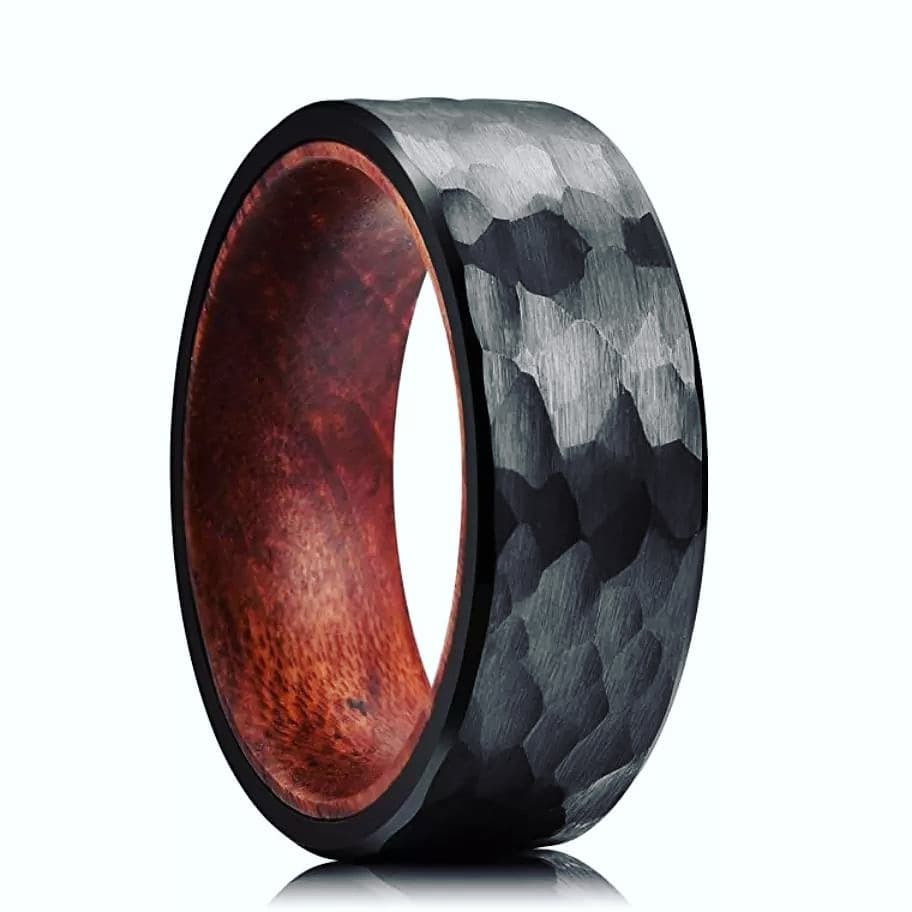Men Tungsten Carbide Wooden Ring engagement Ring