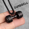 Dumbbells pendent with necklace for men